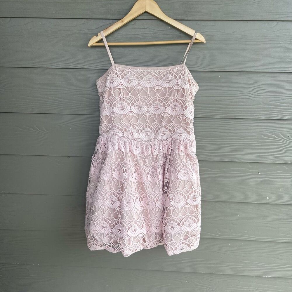Valentino Pink Lace Mini Dress
